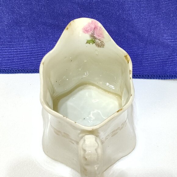 US Pottery Semi-Vitreous Porcelain Pitcher w/ Gold Gilding Floral Design Antique - Picture 7 of 9